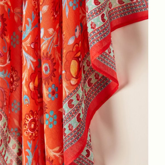 Anthropologie Coral Buttercup Bandana - Picture 3 of 4
